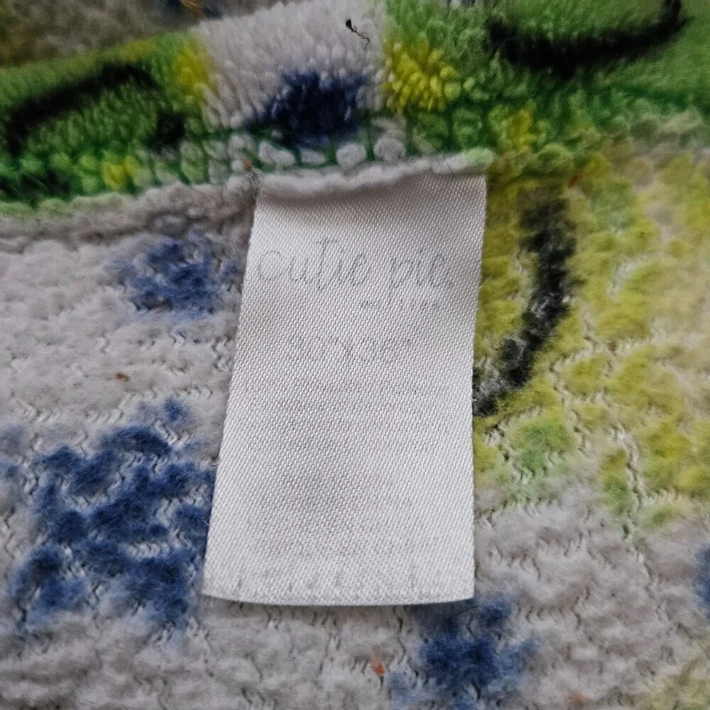 Cutie Pie Green Frog Fleece Baby Blanket Lovey Boy Girl Blue Star READ AS IS